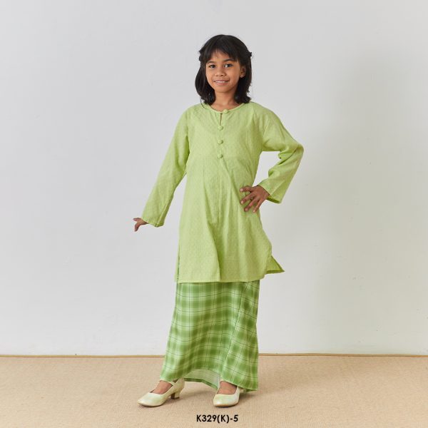 Rosie Kurung Kids in Apple Green (K329(K)-5) - Image 3