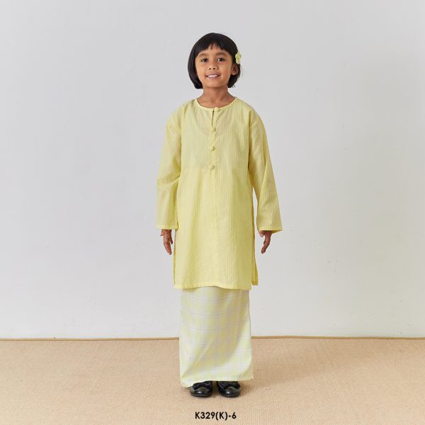 Rosie Kurung Kids in Pastel Yellow (K329(K)-6)