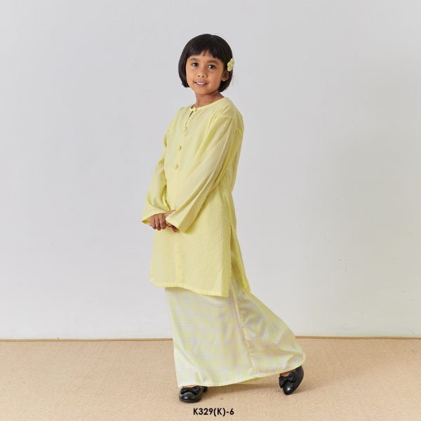 Rosie Kurung Kids in Pastel Yellow (K329(K)-6) - Image 2