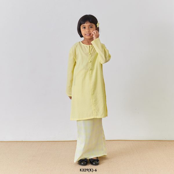 Rosie Kurung Kids in Pastel Yellow (K329(K)-6) - Image 3