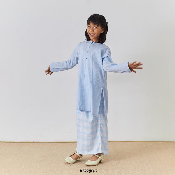 Rosie Kurung Kids in Pastel Blue (K329(K)-7) - Image 3