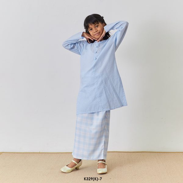 Rosie Kurung Kids in Pastel Blue (K329(K)-7) - Image 4