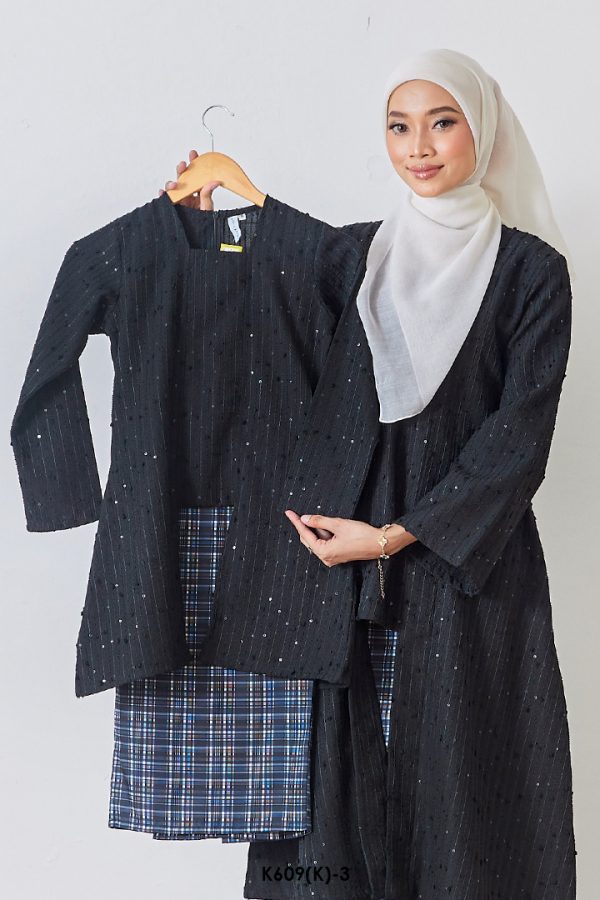 Kebaya Wilda 2.0 Kids in Black (K609(K)-3)