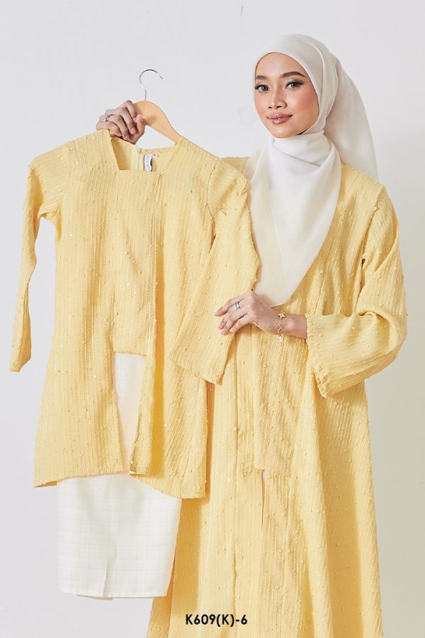 Kebaya Wilda 2.0 Kids in Soft Yellow (K609(K)-6)