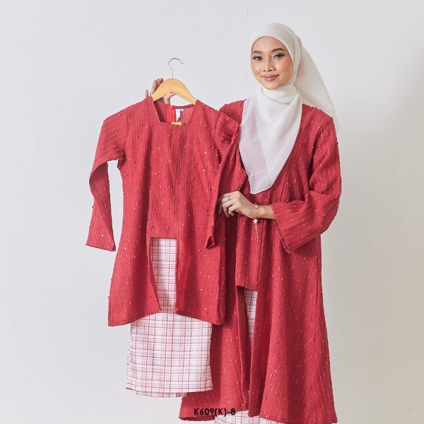 Kebaya Wilda 2.0 Kids in Red (K609(K)-8)