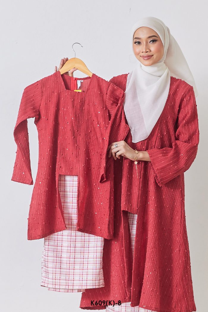 Kebaya Wilda 2.0 Kids in Red (K609(K)-8)