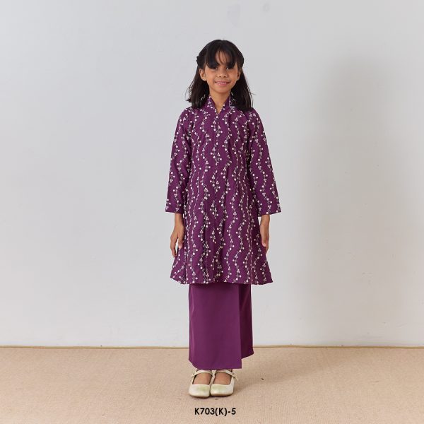 Kebarung Kalthom Sulam Kids in Imperial Purple (K703(K)-5)