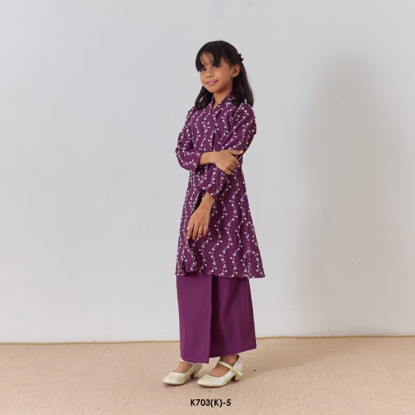 Kebarung Kalthom Sulam Kids in Imperial Purple (K703(K)-5) - Image 3