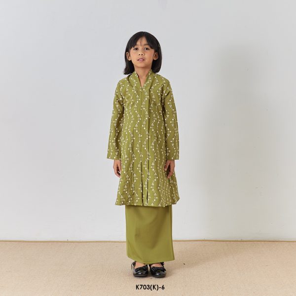 Kebarung Kalthom Sulam Kids in Olive (K703(K)-6)