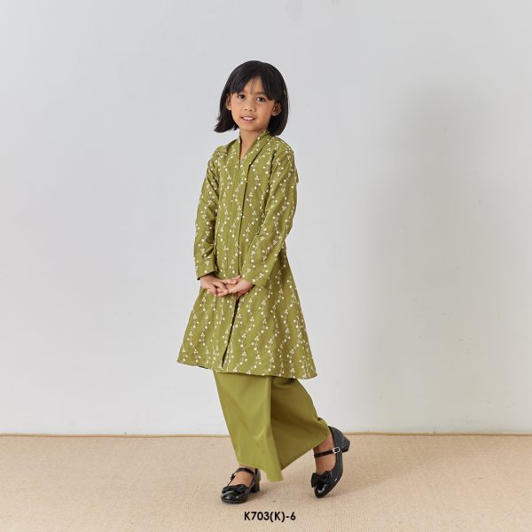 Kebarung Kalthom Sulam Kids in Olive (K703(K)-6) - Image 2