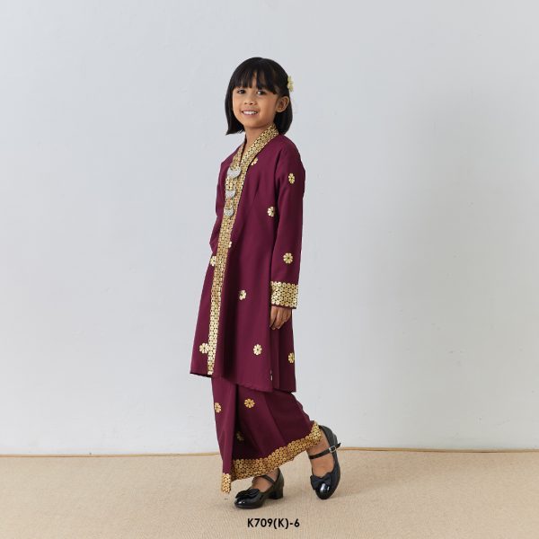 Kebarung Kalthom Glitter Kids in Burgundy (K709(K)-6) - Image 2