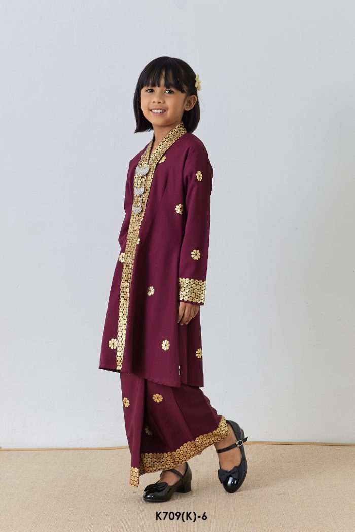 Kebarung Kalthom Glitter Kids in Burgundy (K709(K)-6)