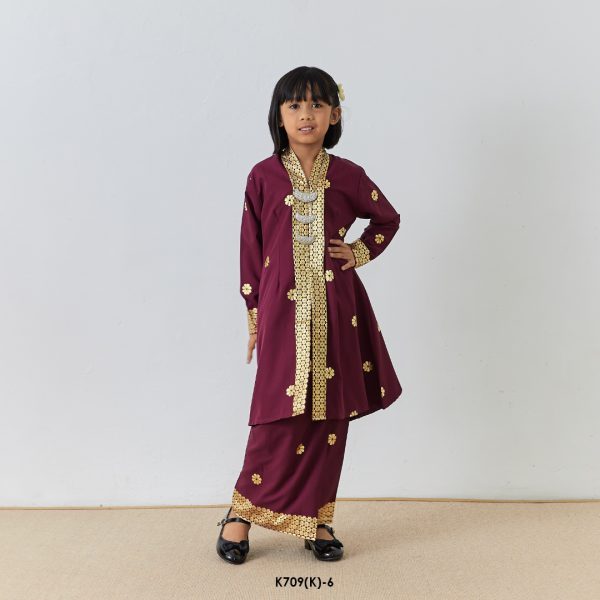 Kebarung Kalthom Glitter Kids in Burgundy (K709(K)-6) - Image 3