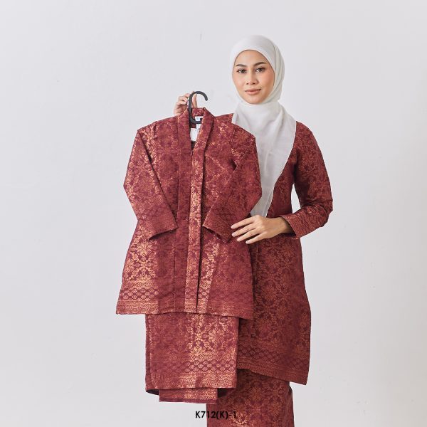 Kebarung Fateema Kids in Maroon (K712(K)-1)