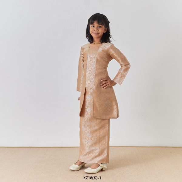 Kebaya Wilda Kids in Rustic Orange (K718(K)-1) - Image 3