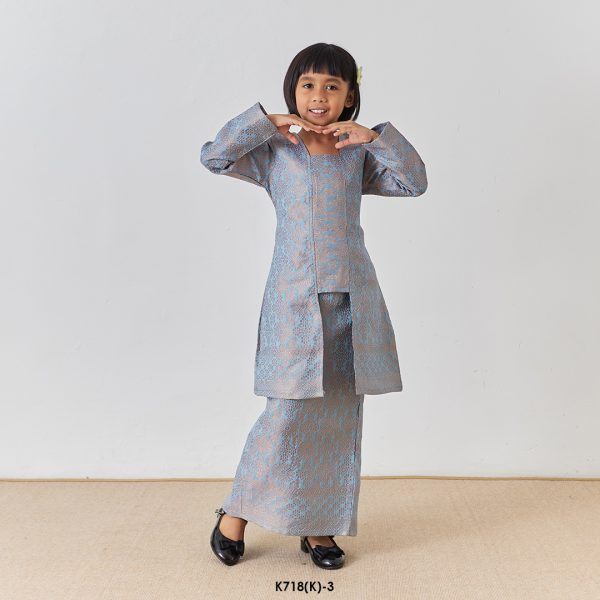 Kebaya Wilda Kids in Turquoise Blue (K718(K)-3) - Image 3