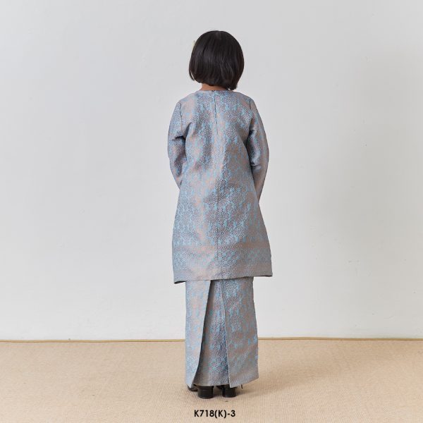 Kebaya Wilda Kids in Turquoise Blue (K718(K)-3) - Image 4