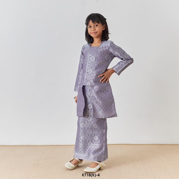 Kebaya Wilda Kids in Lavender Gray (K718(K)-4) - Image 2