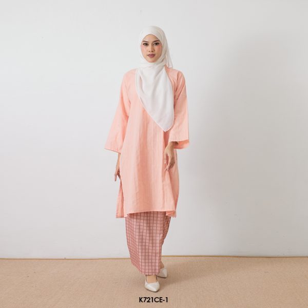 Cassie Kurung in Salmon (K721CE-1)