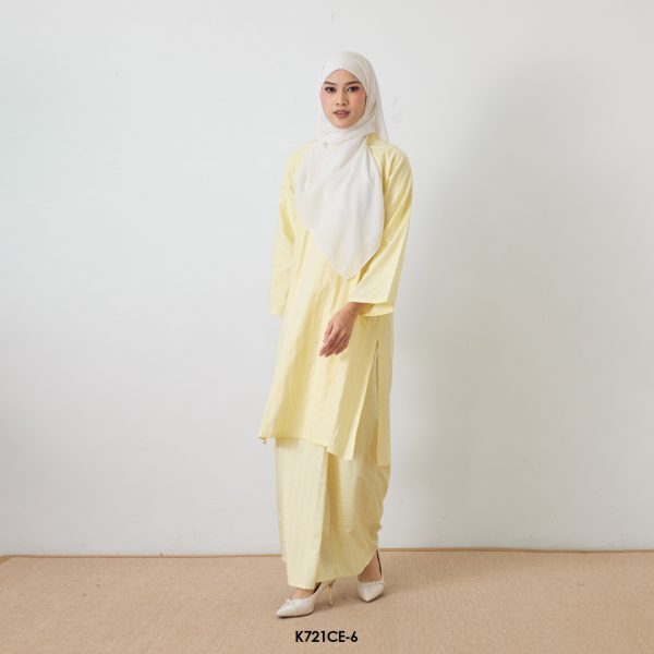 Cassie Kurung in Pastel Yellow (K721CE-6) - Image 3