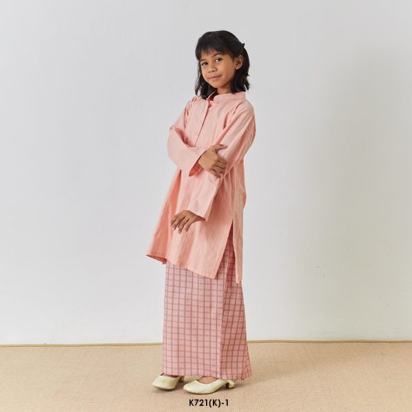 Cassie Kurung Kids in Salmon (K721(K)-1) - Image 2