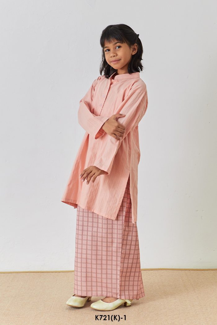 Cassie Kurung Kids in Salmon (K721(K)-1)