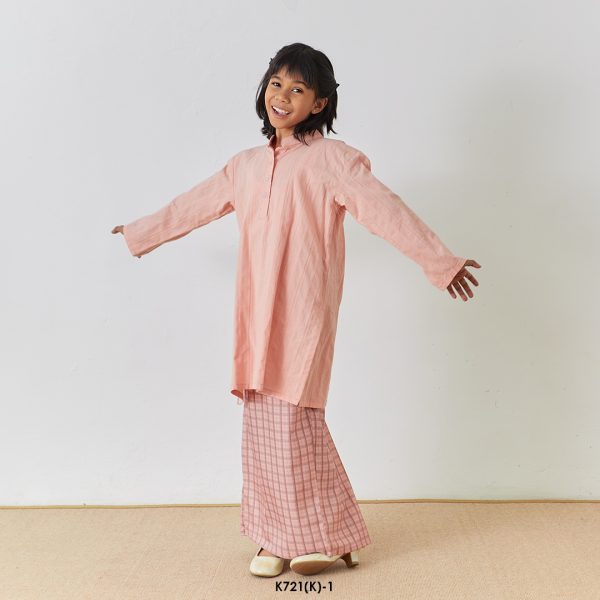 Cassie Kurung Kids in Salmon (K721(K)-1) - Image 3