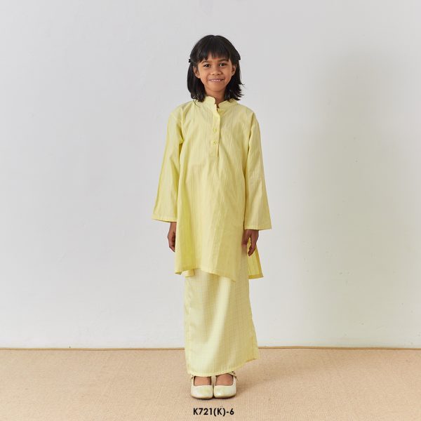 Cassie Kurung Kids in Pastel Yellow (K721(K)-6)