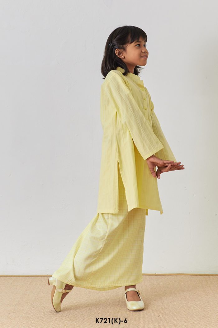 Cassie Kurung Kids in Pastel Yellow (K721(K)-6)