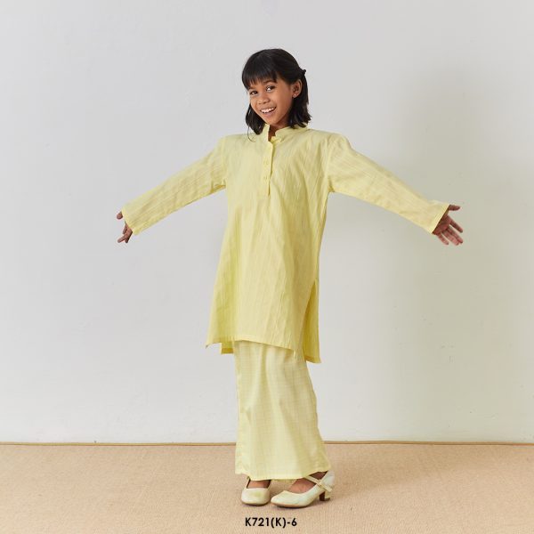 Cassie Kurung Kids in Pastel Yellow (K721(K)-6) - Image 3