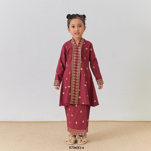 Kebarung Kalthom Glitter Kids in Maroon (K736(K)-6)