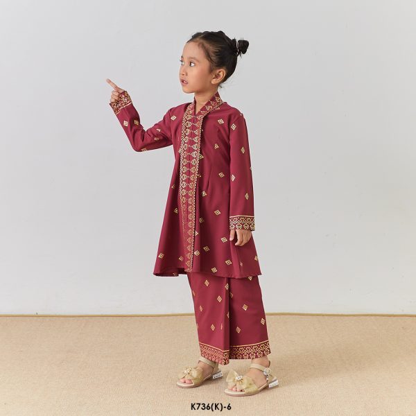 Kebarung Kalthom Glitter Kids in Maroon (K736(K)-6) - Image 2