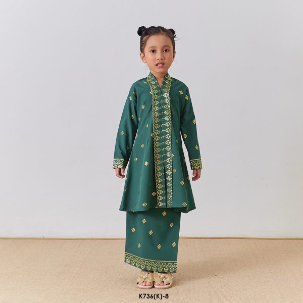 Kebarung Kalthom Glitter Kids in Bottle Green (K736(K)-8)