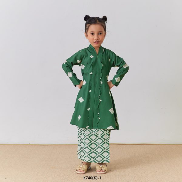 Kebarung Anggerik Kids in Hunter Green (K740(K)-1) - Image 3