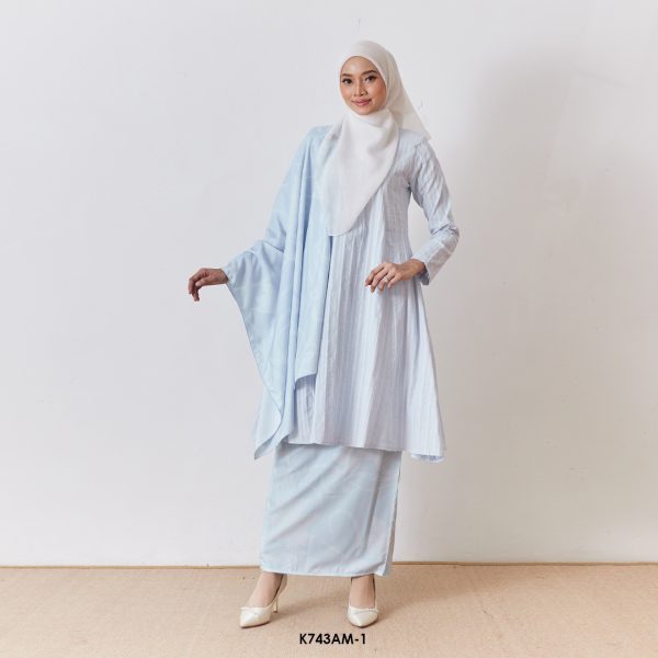 Ameera Kurung With Shawl in Baby Blue (K743AM-1)
