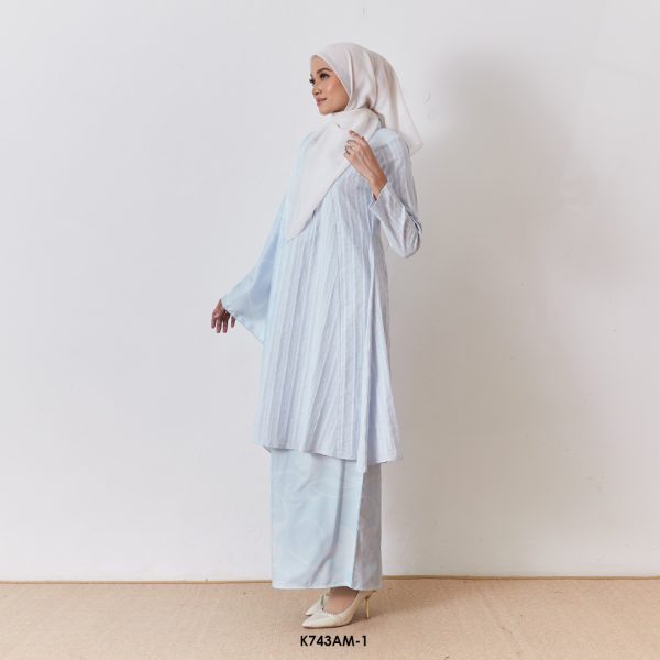 Ameera Kurung With Shawl in Baby Blue (K743AM-1) - Image 2