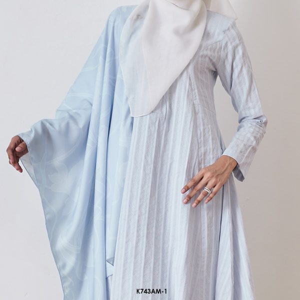 Ameera Kurung With Shawl in Baby Blue (K743AM-1) - Image 3