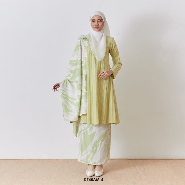 Ameera Kurung With Shawl in Light Green (K745AM-4)