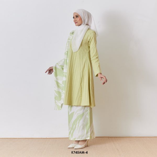 Ameera Kurung With Shawl in Light Green (K745AM-4) - Image 2