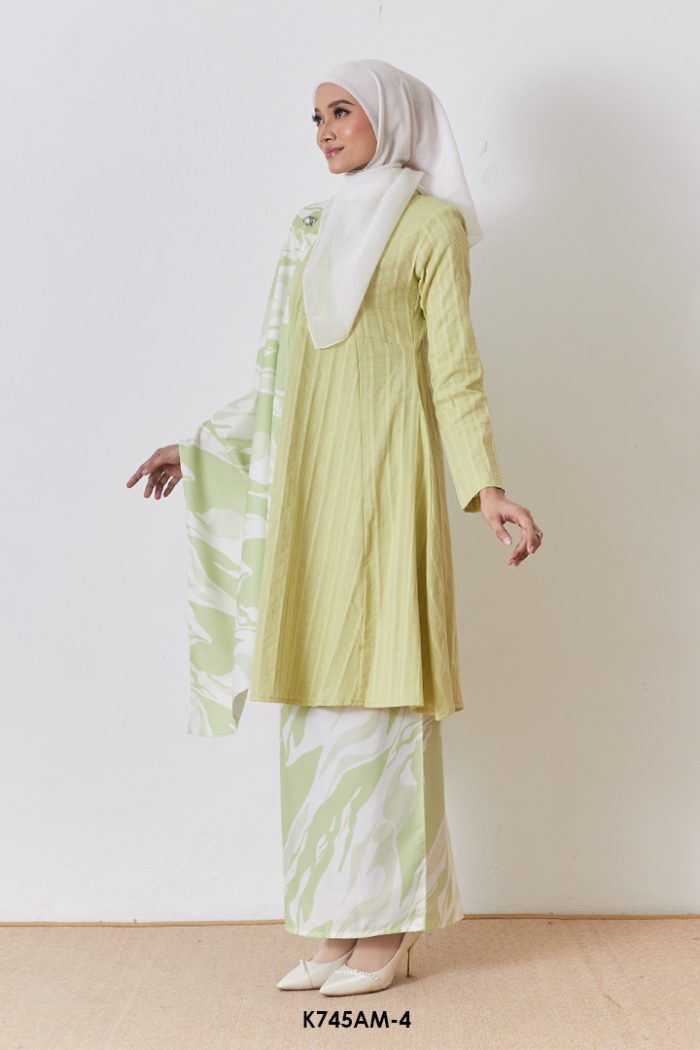Ameera Kurung With Shawl in Light Green (K745AM-4)