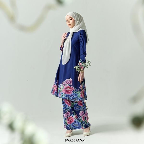 Ameera Kurung in Dark Blue (BMK387AM-1) - Image 2