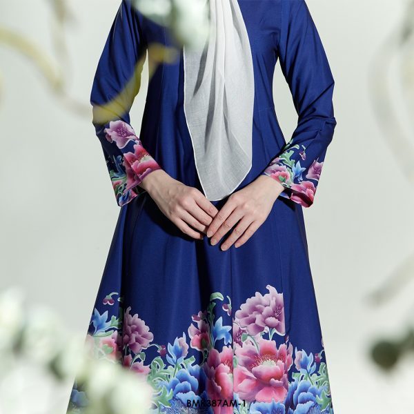 Ameera Kurung in Dark Blue (BMK387AM-1) - Image 4