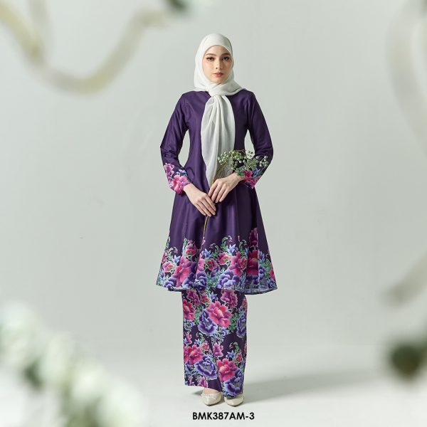 Ameera Kurung in Dark Purple (BMK387AM-3)