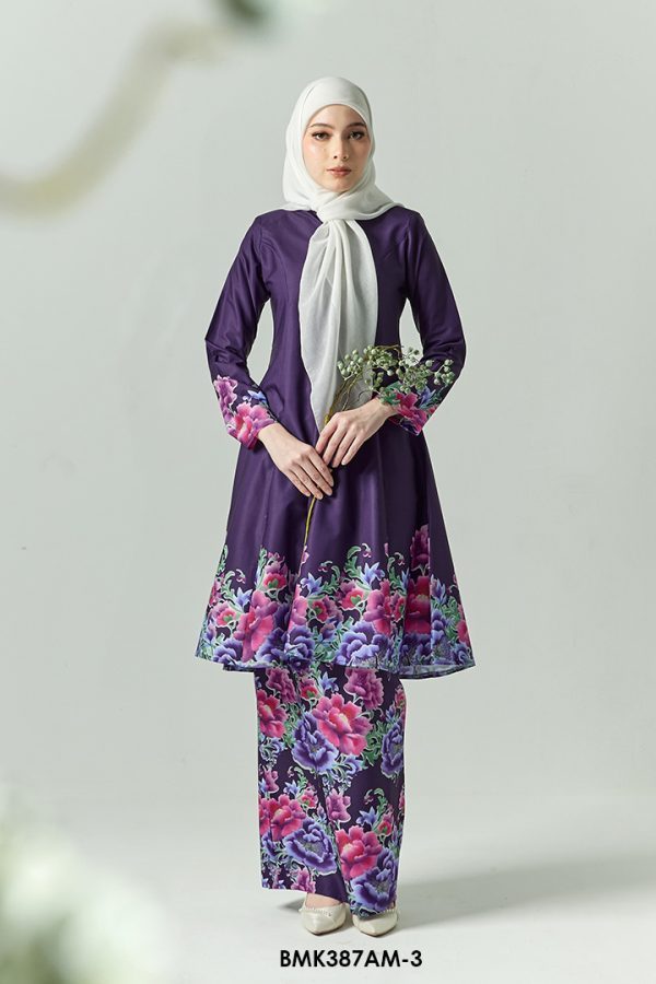 Ameera Kurung in Dark Purple (BMK387AM-3)