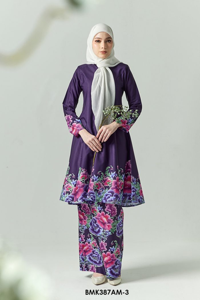 Ameera Kurung in Dark Purple (BMK387AM-3)