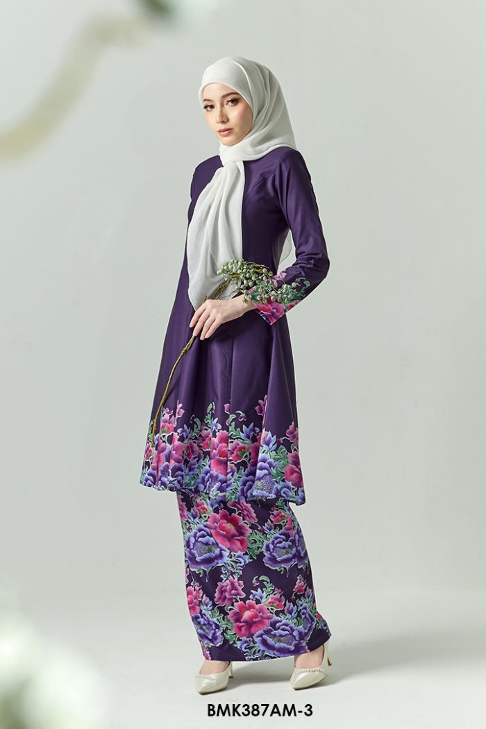 Ameera Kurung in Dark Purple (BMK387AM-3)