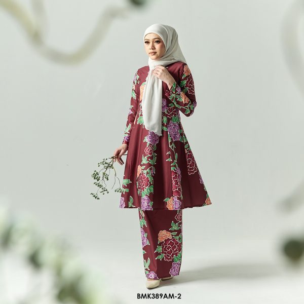 Ameera Kurung in Dark Maroon (BMK389AM-2) - Image 2