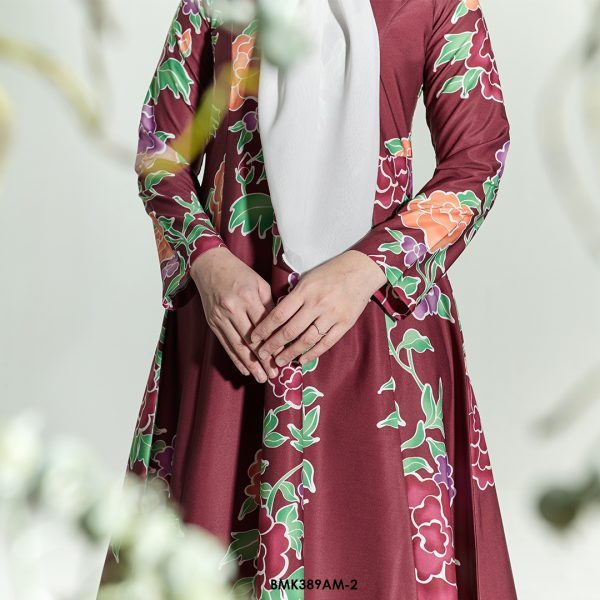 Ameera Kurung in Dark Maroon (BMK389AM-2) - Image 4