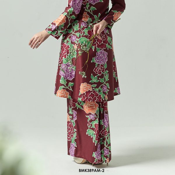 Ameera Kurung in Dark Maroon (BMK389AM-2) - Image 3