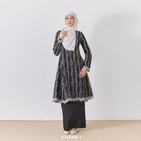 Ameera Kurung in Black (K764AM-1)